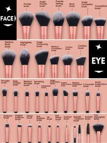 MAANGE 32pcs Professional Facial Makeup Brush Set ,32 Travel Makeup Brushes, Such As Foundation Brushes, Face Brushes, Highlighter Brushes, Powder Brushes, Blush Brushes, Concealer Brushes, Contour Brushes, Nose Shadow Brushes - Multicolor - View 4