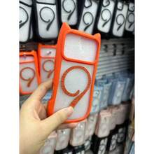 【人気の新製品】鮮やかなオレンジ色のマグネット猫耳ケース Apple compatible with  17、16、15、14、13 Plus、Pro、Max対応, 磁気式スマホホルダー,遊び心のあるスマホカバー,楽しい携帯アクセサリー,耐久性のあるスマホカバー,ぴったりフィット,カバー,ファッションに敏感なバイヤー,ガジェットコレクターズ - オレンジ - チェックする 6