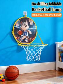 Jungle Animal Throwing Challenge, Children's Fabric Wall-Mounted Game Frame, 3 Themes: Bear/Tiger/Wolf, 3+ Early Education Cognitive Throwing Toy, Foldable Storage, Parent-Child Interactive Gift, Christmas & Birthday Party Gift (Balls Not Included) - Multicolor - View 2