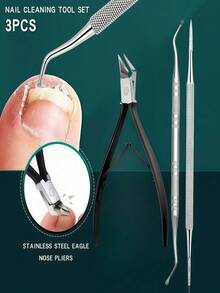 3件套修甲工具，1个不锈钢指甲钳，足部护理去茧器，多功能工具 - 彩色 - 查看 9