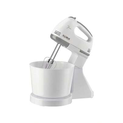 Mixer mit Schüssel Floria ZLN7577 Weiß, 7 Geschwindigkeiten, Kunststoffschüssel 2 Liter, Leistung 150W