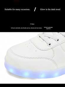 Unisex LED Light-Up Sneakers - USB Rechargeable, Flashing Multi-Mode, Casual Party Shoes - 白色 - 查看 2