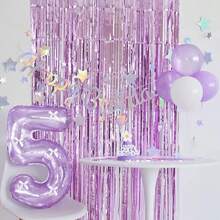 1 Set Dreamy Crystal Purple Balloons, Numbered Balloons With White Bow Decor, Suitable For Birthday Party, Bar, Proposal And Confession Scenes, Numbers 1-9 Available - Multicolor - View 6