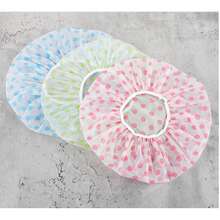 3 Waterproof Shower Caps With Random Colors, Reusable Polka Dot Bath Caps For Showering, Thickened Dustproof And Waterproof Head Covers, Portable Bathing Caps For Home And Travel, Thickened Women's Spa And Hair Salon Accessories, Reusable Bath Caps, Bathroom Accessories, Christmas Gifts - Multicolor - View 12