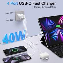 1个多端口QC3.0+2个USB-A（3.1A）3.0墙式充电器，适用于手机、平板电脑、智能手表、耳机等设备，兼具高效性和实用性，适合家庭、办公室或旅行使用，满足多人充电、多设备充电、家庭充电需求以及办公桌充电需求。家用办公手机充电器，高输出功率。 - 查看 5