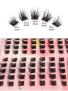 Asiteo 80pcs D Curl Clusters Lashes,Wet Look Lashes 3D Fluffy Wispy Cluster Eyelash,Natural Look Individual Lashes Reusable,For Used Daily Makeup Extension - D - View 4
