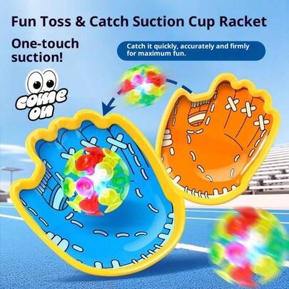 趣味吸盘球拍套装，儿童户外玩具：掌心大小，趣味设计，适合亲子互动，满足身体锻炼、手眼协调和户外娱乐的需求——互动和社交必备——家庭——热销——爆款产品——送给男友/女友的礼物——生日礼物——情人节礼物——婚礼用品——新年礼物——完美礼物——礼品