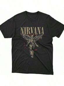 Graphic Cotton T-Shirt Nirva In Utero Angel T-Shirt, Grunge Rock Band Merch, 90s Alternative Music Graphic Tee, Vintage Distressed Album Art Apparel, Retro Concert Tour Shirt For Men & Women-Grayce In Utero Angel Splatter T-Shirt - By Splatter (US, Alpha-BANDIT BASICS Y2K,Oversize Plus Size Men's S To 5XL,Summer Tee - 白色 - 查看 9