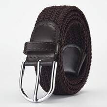 Casual Stretch Braided Web Belts For Mens Women,Stretch Woven Elastic Waistband - Not Tight On The Waist - Same Style For Both Men And Women.Canvas Without Holes, With Needle Fasteners For Casual Pants. - Nâu sẫm - Xem 2