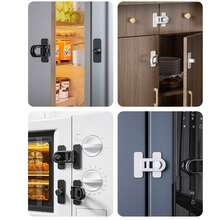 4pcs High-Quality Safety Locks, Including Door Bolts, Appliance Safety Locks, Refrigerator Anti-Open Safety Locks, Refrigerator Door Fasteners, Refrigerator Door Closers, Water Dispenser Safety Locks, Drawer Safety Locks, Microwave Safety Locks, Latch Locks, Non-Drilling Self-Adhesive Safety Locks - Multicolor - View 5