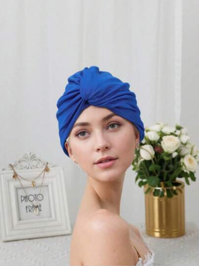 女士布艺泳帽，不防水，适合长发和大头围，舒适透气，适合游泳、水疗和度假。