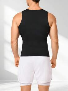 Nebility Men's Shapewear/Body Warmer - Suitable For Spring, Summer, Autumn And Winter. Slimming Underwear, Shaping Vest, Compression Camisole Shapewear For Tummy Control - 黑色 - 查看 2