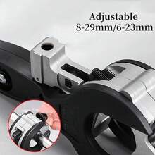 Muy buen cortador de tubos tipo trinquete, herramienta de corte rápido de tubos con una sola mano, cortador de tubos con trinquete, cortador compacto de tubos 2 en 1 para espacios reducidos, cortadores de tubos de plomería para tubos de cobre, PVC y metal (1/4" a 7/8") - 1/4" a 7/8" - Ver 4