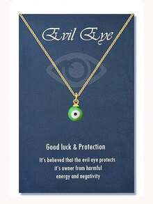 Goodwaro 1入時尚邪惡之眼項鍊藍色護身符項墜Ojo Turco，可調節，精美女士和女孩禮物珠寶