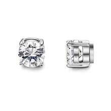 Fashionable Minimalist Stainless Steel Magnetic CZ Zirconia Clip-On Earrings For Men And Women, No Piercing Required - Style 2 New - View 6