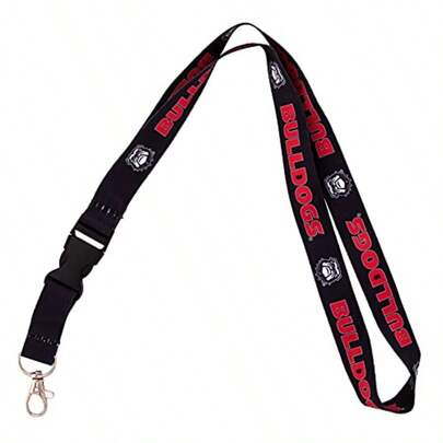 Desert Cactus University Of Georgia Lanyard Bulldogs UGA Dawgs Car Keys ID Badge Holder Keychain Detachable Breakaway Snap Buckle Black