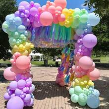 马卡龙色气球拱门套装，适用于生日派对、洗礼、婚礼、周年纪念、夏季室内外装饰 - 彩色 - 查看 4