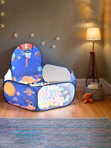 1个海洋主题弹出式球池帐篷，适合婴幼儿玩耍，男孩女孩皆宜的玩具礼物，不含球类，大型弹出式儿童球池帐篷，是游戏屋、婴儿爬行围栏的理想之选，包含篮球架，是万圣节、圣诞节、复活节、感恩节和生日的绝佳礼物 - 彩色 - 查看 4