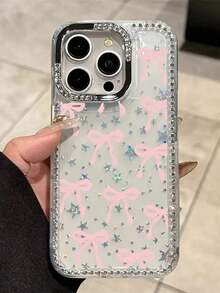 1pc Luxury Electroplated Rhinestone Edged Shiny Star Transparent Full Body Shockproof Phone Case, Compatible With IPhone 17/17 Air/17 Pro/17 Pro Max, 16, 16 Pro, 16 Plus, 16 Pro Max, 15, 14, 14 Pro Max, 13, 12, 11 - 多色 2 - 查看 4