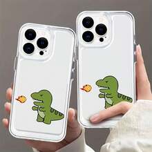 Funda para teléfono Dinosaur Fireball Fun: ¡Qué aventura rugiente! Compatible con teléfonos ,  17,  16 Pro Max,  15 Pro Max,  13 y  12. Fabricada en TPU para una protección eficaz contra golpes y caídas. Un regalo perfecto para niños, estudiantes, amantes de los dinosaurios, cumpleaños y cualquier ocasión divertida. - transparente - Ver 4
