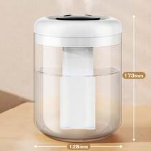 MOSMEE 2.8L Large Capacity Tabletop Humidifier, Maximum Humidification Capacity Of 350ml/H, Fits 28-Tatami Rooms, Quiet Operation At 26dB, Ultrasonic Operation, 43 Hours Of Continuous Operation, Top-Fill Water Supply, Easy Cleaning, 3 Levels Of Mist Volume Adjustment, Dry-Run Prevention, Leak Prevention, Dry Air Preventive, 7 Color Lights - Black and White - View 10