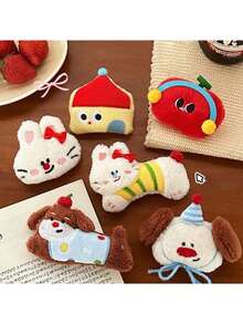 Super Cute Mini Knit Phone Bag With Heart Pattern, Checkered Wave Crossbody Small Bag, Handbag, Student Phone Bag