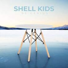 Mesa para nios Redonda Mesa Redonda Blanca para Comedor y para Actividades Infantiles Decoracin de MDF, Patas de Madera para nios y nias - inicial - Ver 7