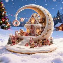 Figurina natalizia in stile bohémien in acrilico, dimensioni 15,0 cm x 16,0 cm, adatta per la decorazione da tavolo durante le festività in casa, ufficio, camera da letto, caffè - Decorazione multifunzionale a tema familiare - Regalo di Natale unico - Multicolore - Visualizzare 3