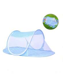 Red plegable portátil para cuna de bebé recién nacido, mosquitera para cama de bebé, tipo barco, cortina con cremallera, tienda de juegos infantil, cama para dormir Varios patrones, enviados al azar. - Multicolor - Ver 3