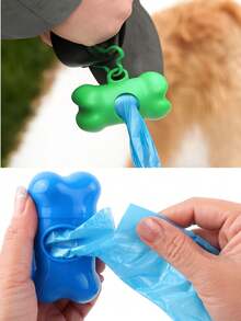 Kit Cata Caca com Refil Saquinho Plástico Coletor Cocô de Cachorro e Gato - Azul - Visão 5
