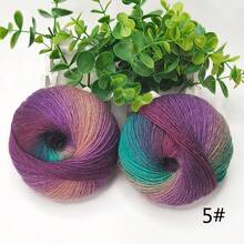 2团100%针织彩色纱线，总长360米/100克，柔软舒适的冰岛混色针织纱线，适合DIY编织、钩编、手工礼品（围巾、披肩、毛衣、帽子）、工艺品制作（1团=50克=180米=1.76盎司*2团） - 彩色 - 查看 20