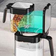 3件套玻璃调料罐套装，带盖和勺子，厨房调味罐，盐和糖罐（黑色），现代厨房用具，密封盖，带勺子的调料罐 - 彩色 - 查看 7