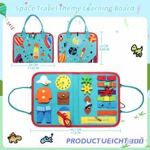 Sensory Skills Exercise Busy Board, Numbers, Weather, Animals, Colors, Dressing Skills, Durable Design, Easy To Carry, Exercise Fine Motor Skills With Fingers, It Works Inspired Practical Life Skills, Fine Motor Skills, Probelm-Solving Skills, Logical Thinking And Hand-Eye Coordination And Will Keep Your Little One Entertained For A While. - Green - View 2