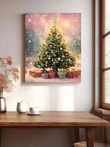1 Set Christmas Tree DIY Digital Oil Painting Kit, Artistic Oil Painting Set For Bedroom Decor And Art Wall Decoration, Simple And Fun Painting Method, No Painting Foundation Required, Fulfill Your Painter Dream, Immerse Yourself In The Colorful World, Each Stroke Is Self-Expression, Add Romance To Life, Best Gift For Family And Friends, 40*50CM