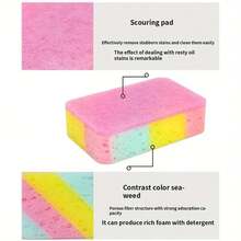 20片装双面魔术清洁海绵 - 超强吸水，耐刮擦，适用于厨房和浴室，多用途家用，颜色随机，设计紧凑，材质耐用，优质泡沫，百洁布，适合忙碌的家庭使用 - 彩色 - 查看 7