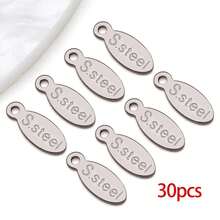 10/30个304不锈钢吊坠，水滴形链扣，小巧扁平圆形心形吊坠，金属链延长连接器，链尾吊坠，适用于DIY珠宝制作 - 彩色 - 查看 19