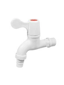 Grifo de plástico para el hogar - Apertura rápida de 4 puntos, a prueba de fugas, a prueba de grietas, de larga duración - Grifo para lavadora de agua corriente - Incluye accesorios para instalación en lavadero, baño y jardín - 1 pieza Accesorios de baño Herramientas de baño - Blanco - Ver 7