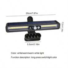 1个【动作感应】太阳能夹灯，超亮户外防水照明，庭院花园安防，360°可调节夹子，无需接线，适用于庭院、围栏、树木装饰 - 黑色 - 查看 8