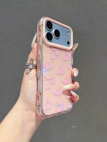 1pc Aesthetic Thin Sky Blue Personalized Line Design Phone Case Compatible With IPhone 16, 15, 14, 13, 12 Pro Max, 11, Korean Cute Shock-Proof Phone Cover, Gift For Girls, Compatible With IPhone 17/17 Pro/17 Pro Max/17 Airfunda Para Phone,Apple16,Cover De Phone,Cell Phone Case,Funda Para Apple 17 Pro - 粉紅櫻桃 - 查看 2