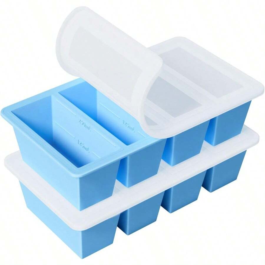 Silicone Freezer Tray For Sauce Cube: GGOW Silicone Freezing Tray For Broth Soup Storage - Freeze 250mL 125mL Souped Portion - 藍色 - 查看 1