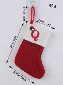 1pc Knit Monogram Stockings, Stockings Small Xmas English Letters Hanging Stockings Socks Double Sided Fireplace Hanging Stockings For Party Decoration New Year Party Gift Favors Supplies,Personalized Initial Stocking, Family Holiday Xmas Party Decor Birthday,Christmas Decor - Multicolor - View 34