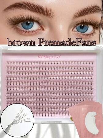 330 pestañas por caja, 5D/10D, grosor 0.07mm, 8-15mm/Mixto, rizado C/D, base puntiaguda, extensiones de pestañas abanico premontadas, con 10 almohadillas de gel para extensiones de pestañas debajo de los ojos, fácil de transportar, pestañas postizas hechas a mano, para fiestas y viajes, Navidad