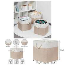 Storage Baskets - Beige + 13 X 13 X 13 Inches - View 1