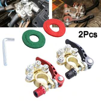 2pcs Thickened Positive And Negative Car Battery Terminal Clamps