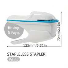 1pc Staple-Free Desktop Stapler, Suitable For Binding Up To 8 Pages At Home, School, Office, Desktop Stapler, Tickets And Documents