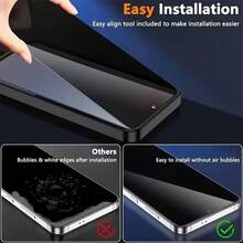 5片装：适用于三星、华为、OPPO、荣耀和vivo等机型。5片装强化玻璃防窥膜 - 防窥、防磨损、高清隐私贴膜、手机防窥膜、防刮、9H硬度、防水、防震、防指纹、易于安装、表面光滑。屏幕保护必备品，适用于日常、办公、家庭等场景。手机屏幕保护膜，手机配件，防窥膜，防摔，防刮。 - 黑色 - 查看 6