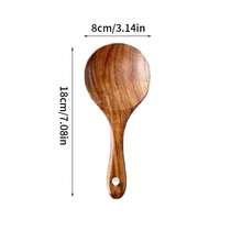 Cuchara de madera de palo de rosa natural, utensilio de cocina sin recubrimiento apto para utensilios antiadherentes - Marrón - Ver 7