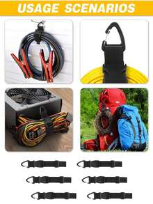 1Pc Adjustable Extension Cord Organizer Cord Holder Organizer Cord Storage Wrap Extension Cord Hanger With Triangle Clips-Durable Polypropylene Storage Straps For Workshop, Garage & Home Organization Belt, Heavy-Duty, 0.98 Inch X17.7 Inch - Black - View 9