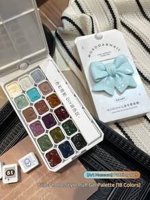 MORDDA Autumn Winter New Arrival Popular Art Gallery Series Patting Gel Nail Kit 18-Grid Design Perfect For Gradient Effects Colorful Prints And Versatile Semi-Solid Nail Gel Salon-Fashionable Nail Art Design Gel Women's Preferred Choice For Stylish Nails - 彩色 - 查看 4