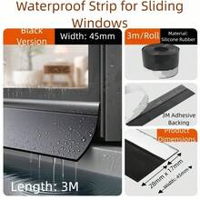 Window Waterproof Baffle Rainproof Backflow Sealing Strip Balcony Sill Water Guide Bar House Leakage Maintenance Adhesive Strip